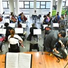 Práctica. La Joven Orquesta Sinfónica del Guayas, bajo la dirección de Terreros, arrancó con una veintena de integrantes y hoy son más de 60.