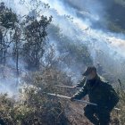 Las tareas para combatir las llamas en el cerro El Púlpito son complejas. Está entre los 2.400 y 3.400 metros sobre el nivel del mar.