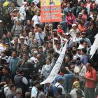 Cientos de trabajadores del sector judicial salieron a las calles a protestar por las reformas judiciales.