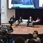 Acto. El Congreso Eucarístico contó con la presencia de Rosalía Arteaga, Carlos Holguín y Juana guasgua.