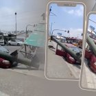 La estructura metálica que sostiene una señalética cayó sobre un carro en el kilómetro 11,5 de la vía a Daule, este viernes 6 de septiembre.