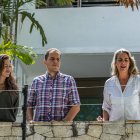 Claudia Macero (i), Pedro Uchurrurtu (c) y Magalli Meda, asilados en la residencia del embajador de Argentina -bajo protección de Brasil- en Caracas.