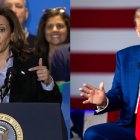 La vicepresidenta estadounidense y candidata demócrata a la Casa Blanca, Kamala Harris y su rival republicano, el expresidente Donald Trump.
