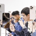 Cupertino (United States), 09/09/2024.- A display of the new Apple iPhone 16 models at Apple"s "Glowtime" product launch event on the campus of Apple Park in Cupertino, California, USA, 09 September 2024. The company introduced new iPhone models, the new Apple Watch Series 10, as well as new AirPods. EFE/EPA/PETER DASILVA