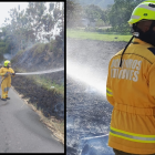 El Cuerpo de Bomberos de Esmeraldas intervino utilizando motobombas y tanqueros.