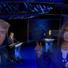 El candidato presidencial republicano Donald J. Trump y la candidata presidencial demócrata a la vicepresidencia de EE.UU. Kamala Harris.