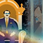 Ilustración de Carlos Pólit en dos escenarios.