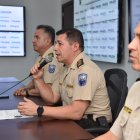 Rueda de prensa de la policía en Quito, este 17 de septiembre.