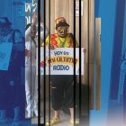 El hincha de Barcelona en su última radioterapia.