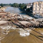 Una vista del puente destruido en la ciudad de Glucholazy en el voivodato de Opole, Polonia, el 18 de septiembre de 2024.
