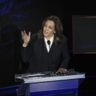 Filadelfia. La candidata Kamala Harris, durante el debate.