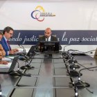 Figura. Mario Godoy (centro) es el presidente del Consejo de la Judicatura desde julio hasta enero de 2025.