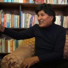 El expresidente de Bolivia, Evo Morales, durante una entrevista este 21 de septiembre en la localidad de Calamarca.