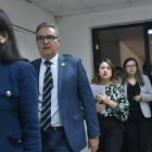 Antonio Goncalves, ministro de Energía, al ingresar a la rueda de prensa, este 23 de septiembre de 2024