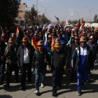 Simpatizantes del expresidente de Bolivia en marcha