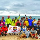 Algunos de los integrantes del grupo República Biker tras realizar la ruta en la Península.