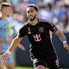 Leonardo Campana en la celebración de gol en uno de los tantos con Inter Miami