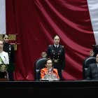 Claudia Sheinbaum y otras autoridades durante la toma protesta en la Cámara de Diputados.
