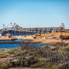 El complejo donde se desarrollará el puerto de YPF para la exportación de gas GNL en Sierra Grande, en la provincia de Rio Negro (Argentina).