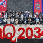 Fotografía cedida por la Alcaldía de Quito de representantes de diversos sectores que suscribieron el Acuerdo Quito 2034.