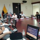 El COE Nacional, presidido por la ministra de Ambiente, Inés Manzano.