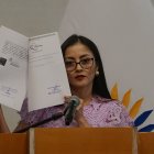 Viviana Veloz durante una rueda de prensa este 8 de octubre de 2024.