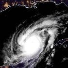 Fotografía que muestra la trayectoria del huracán Milton, de categoría 4.