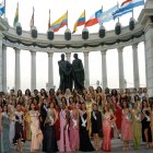 Las candidatas posaron en el Hemiciclo La Rotonda.