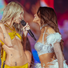 Tini sorprendió a los fans de su colega y amiga Emilia Mernes durante uno de sus conciertos en Vélez.