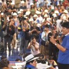 El expresidente Evo Morales (2006-2019) habla en un acto por el día de la descolonización el pasado sábado, en Cochabamba (Bolivia).