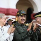 El presidente de Venezuela, Nicolás Maduro, en un acto de gobierno con militares, en Caracas (Venezuela).