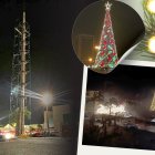 Las labores para armar el árbol navideño del Policentro comenzaron este lunes 21 de octubre.