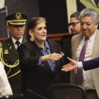 Mónica Palencia en su ingreso al pleno para su juicio política.