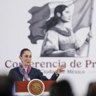 La presidente de México, Claudia Sheinbaum, durante su conferencia de prensa diaria.