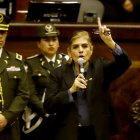 Defensa. La ministra del Interior, Mónica Palencia, tuvo tres horas para rebatir a los interpelantes.