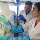 Miembro del equipo de investigación del metabolismo y regulación génica de enfermedades, en el laboratorio del centro UCAM Hitech en la pedanía murciana de Guadalupe.