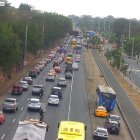 Debido al siniestro la vía lucía congestionada.