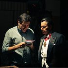 Eugenio Derbez yJorge Ulloa durante el rodaje de