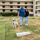 Millie disfrutaba de pasear en el césped del camposanto
