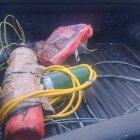 Herramientas que según la Policía fueron utilizadas para destruir el cajero autómático en el sector de Llano Grande, de Calderón en el norte de Quito.