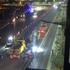 Los trabajos se hacen durante la noche para evitar afectaciones al tránsito.