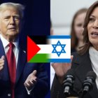 Combo de fotografías donde se observa al expresidente Donald Trump y a la actual vicepresidenta Kamala Harris.