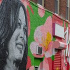 Un mural de la vicepresidenta de EE.UU. y candidata demócrata a la Casa Blanca, Kamala Harris, en Mount Airy, Filadelfia, Pensilvania, ested martes 5 de noviembre de 2024, día de las elecciones.