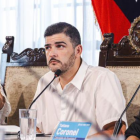 Aquiles Álvarez en una reunión del Consejo cantonal de Guayaquil.