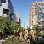 Fotografía sin fecha específica, cedida por Mark Warne, muestra la instalación de elefantes indios de la exposición "The Great Elephant Migration", durante su inauguración en Nueva York (EE.UU.). EFE/ Mark Warne