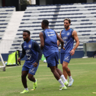 Leonardo Campana entrenando con la selección ecuatoriana.