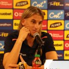 Sebastián Beccacece en rueda de prensa del miércoles 13 de noviembre, en la previa del partido de eliminatorias sudamericanas ante Bolivia.