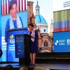 Autoridad. Gabriela Sommerfeld, canciller de Ecuador, se refirió al tema energético y a posibles oportunidades de inversión entre los empresarios asistentes al XV Encuentro Iberoamericano.