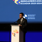 El presidente Daniel Noboa durante la inauguración de la Cumbre Iberoamericana.