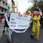 Organizaciones sociales protestan contra Noboa en Quito.